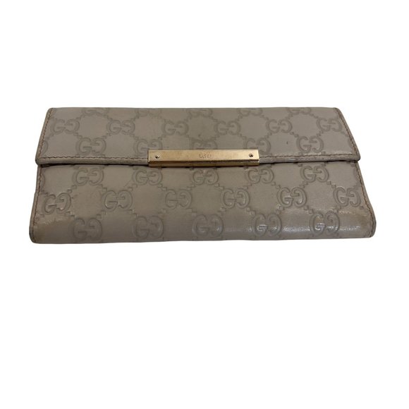 Authentic Gucci Wallet Long White Cream Leather GG Vintage On Sale - Picture 4 of 11